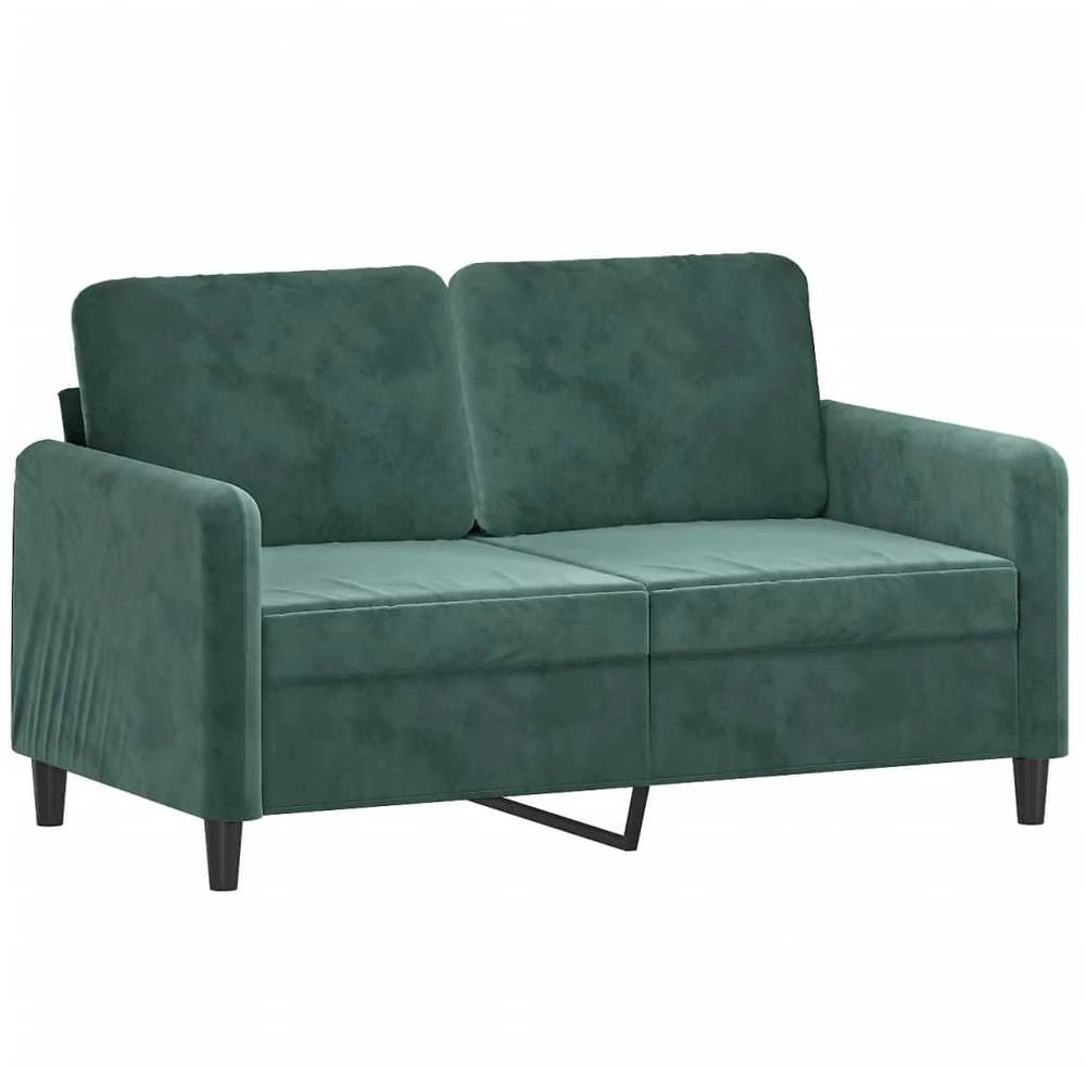 Sofa Sofos komplektas, 2 dalių, tamsiai žalios spalvos, aksomas