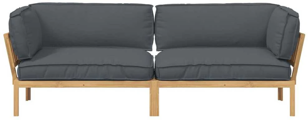 Sofa Sofos komplektas 2 vnt. Antracitas Kietos akacijos mediena