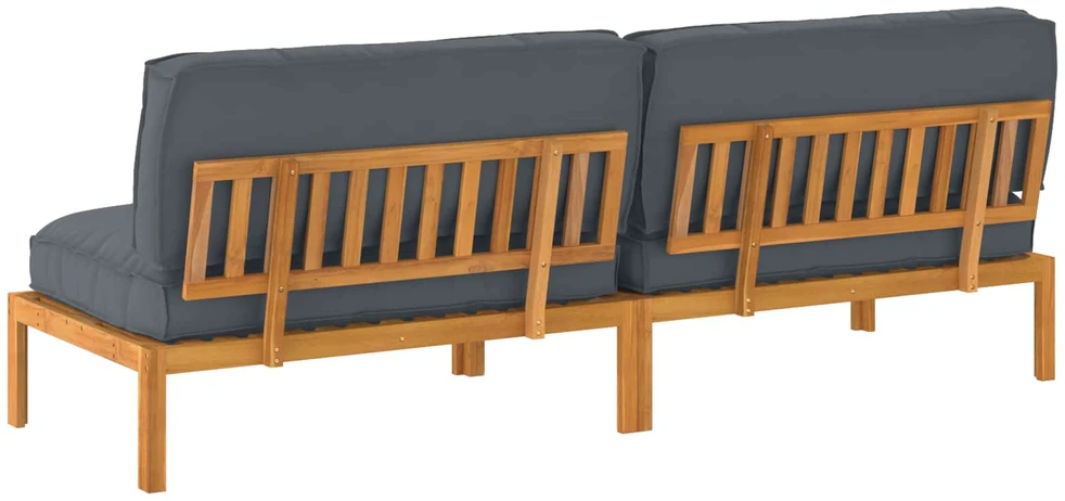 Sofa Sofos komplektas 2 vnt. Antracitas Kietos akacijos mediena