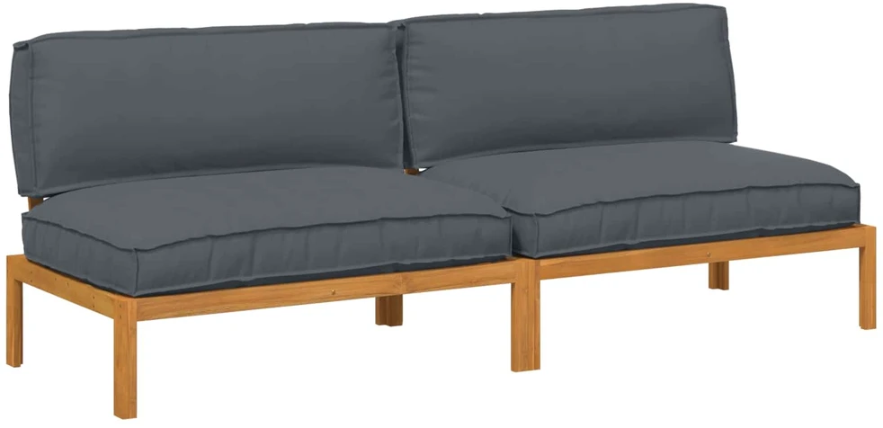 Sofa Sofos komplektas 2 vnt. Antracitas Kietos akacijos mediena
