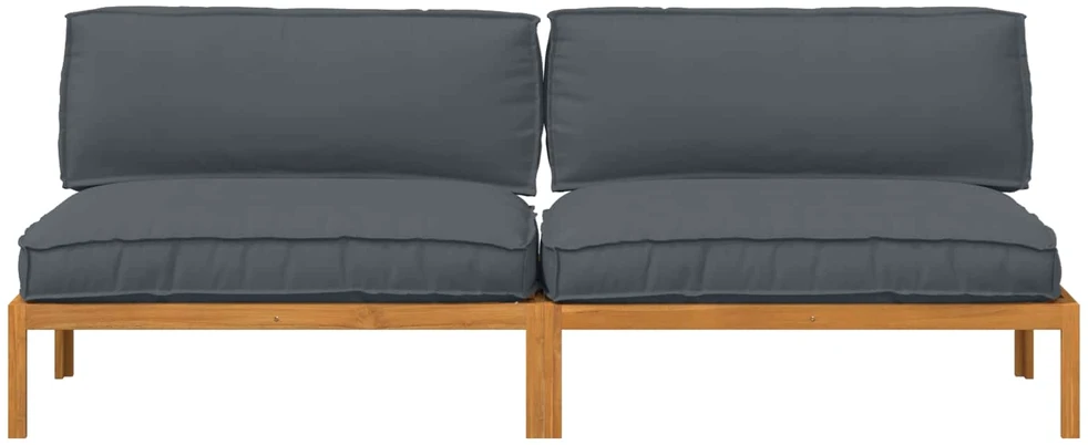 Sofa Sofos komplektas 2 vnt. Antracitas Kietos akacijos mediena