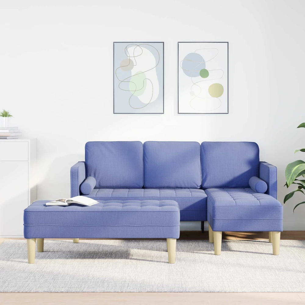 Sofa Sofos komplektas 2 vnt. Džinsinės mėlynos Poliesteris