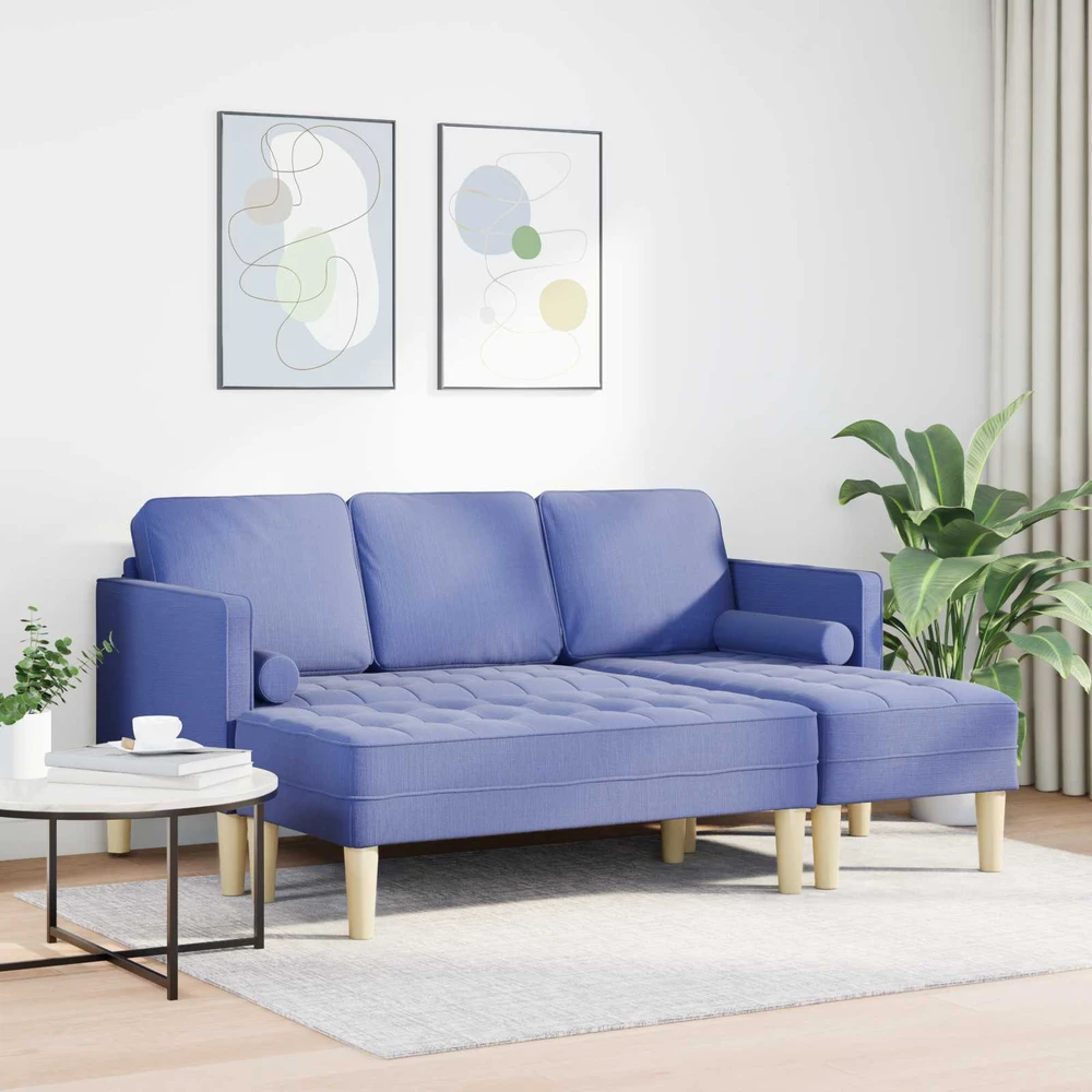 Sofa Sofos komplektas 2 vnt. Džinsinės mėlynos Poliesteris