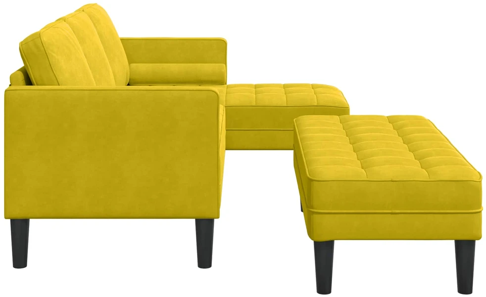 Sofa Sofos komplektas 2 vnt. Geltona Poliesteris