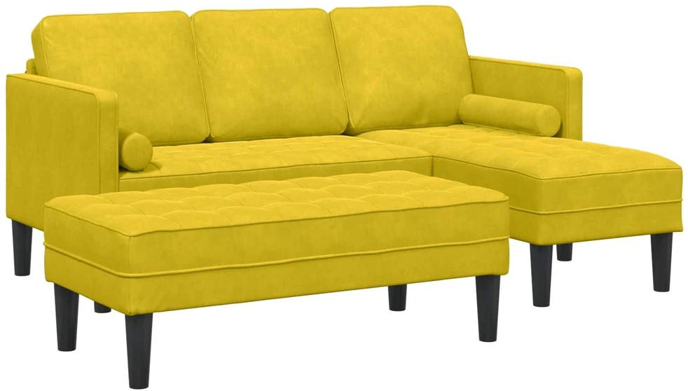 Sofa Sofos komplektas 2 vnt. Geltona Poliesteris