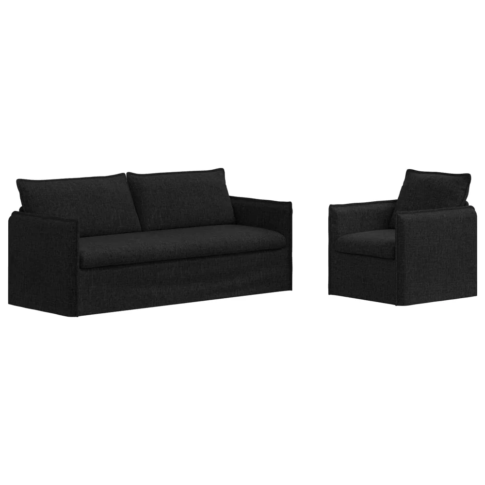 Sofa Sofos komplektas 2 vnt. Juoda Audinys