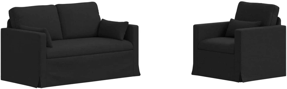 Sofa 2 pcs Juoda Metalas