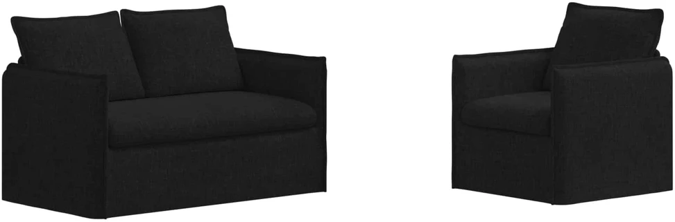 Sofa Sofos komplektas 2 vnt. Juoda Audinys