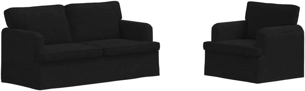 Sofa 2 pcs Juoda Metalas