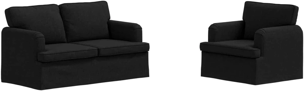 Sofa 2 pcs Juoda Metalas