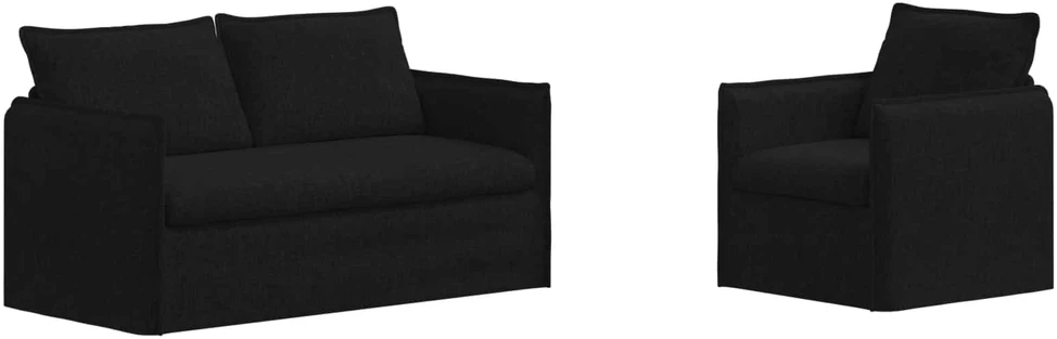 Sofa Sofos komplektas 2 vnt. Juoda Audinys