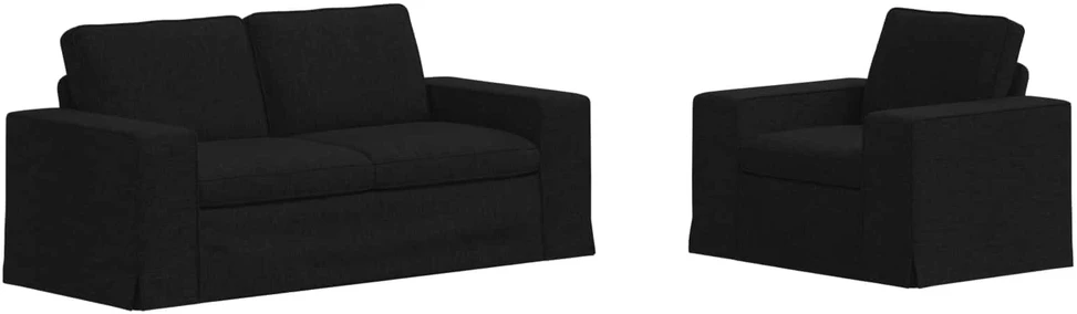 Sofa 2 pcs Juoda Metalas