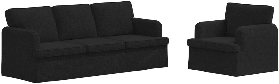 Sofa 2 pcs Juoda Metalas