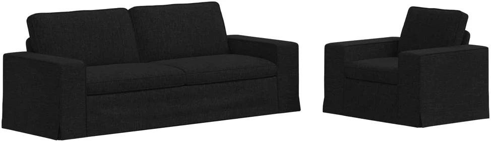 Sofa 2 pcs Juoda Metalas
