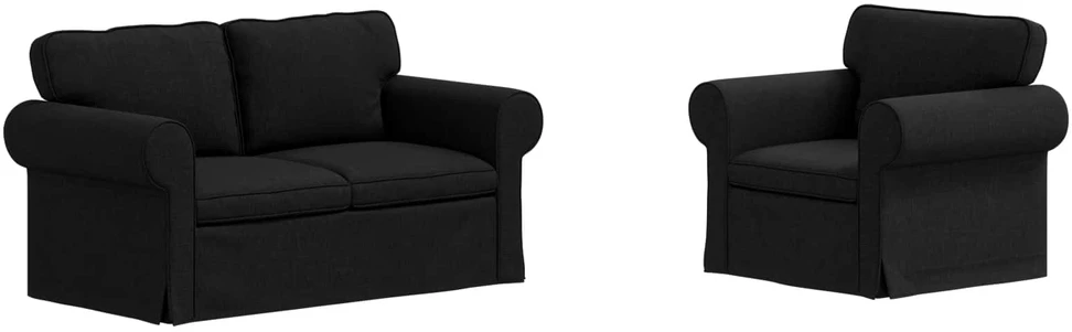 Sofa 2 pcs Juoda Metalas