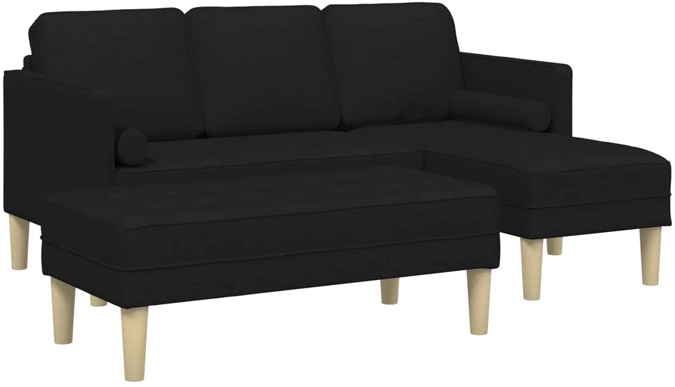 Sofa Sofos komplektas 2 vnt. Juoda Poliesteris
