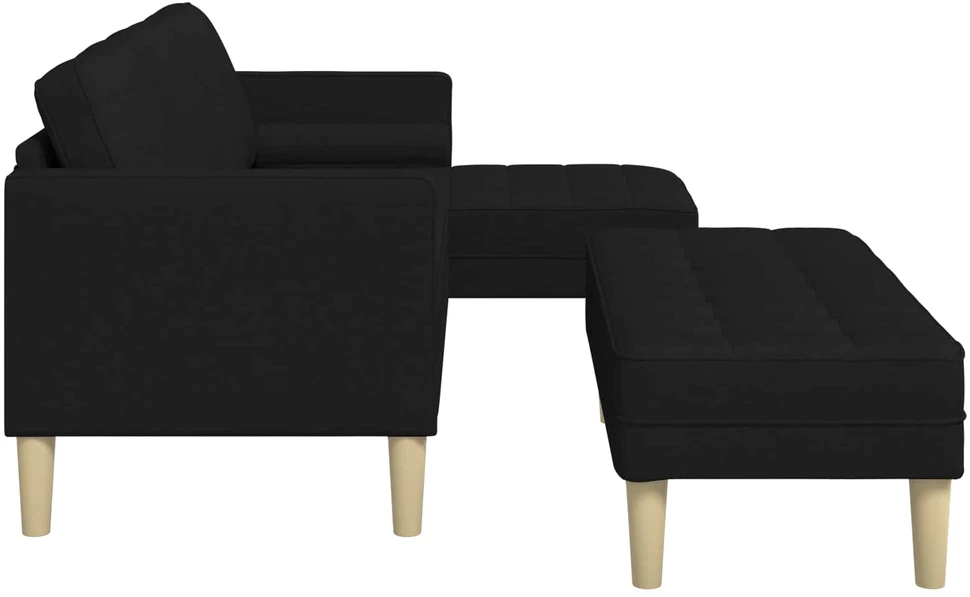 Sofa Sofos komplektas 2 vnt. Juoda Poliesteris