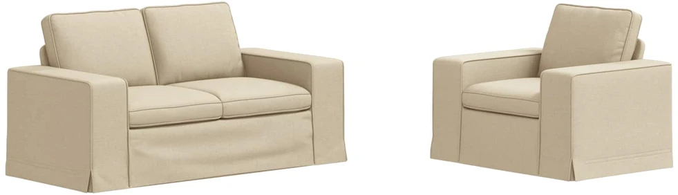 Sofa 2 pcs Kreminė Metalas