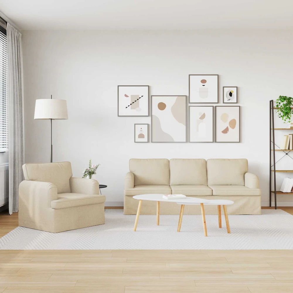 Sofa Sofos komplektas 2 vnt. Kreminė audinys