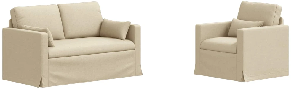 Sofa 2 pcs Kreminė Metalas