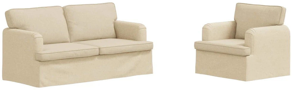 Sofa Sofos komplektas 2 vnt. Kreminė audinys