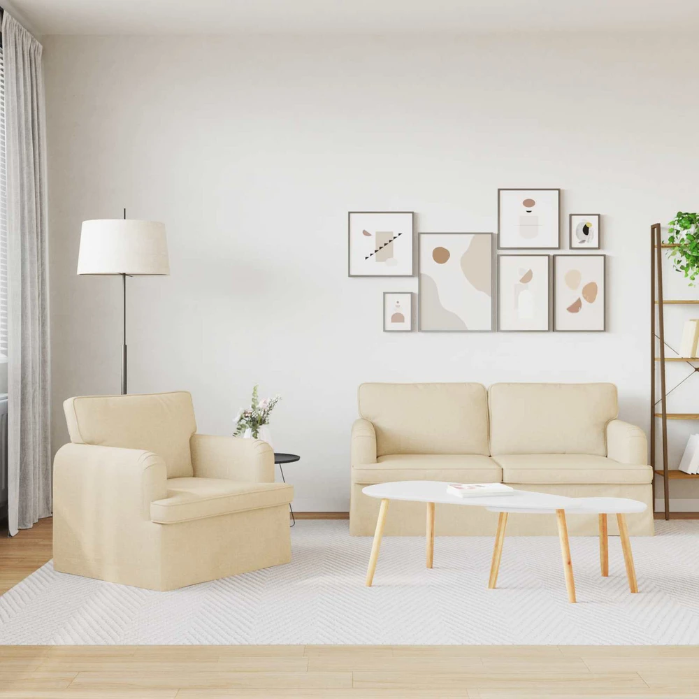 Sofa Sofos komplektas 2 vnt. Kreminė audinys