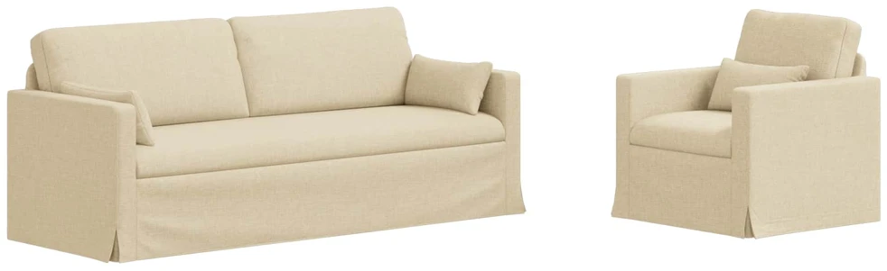 Sofa Sofos komplektas 2 vnt. Kreminė audinys