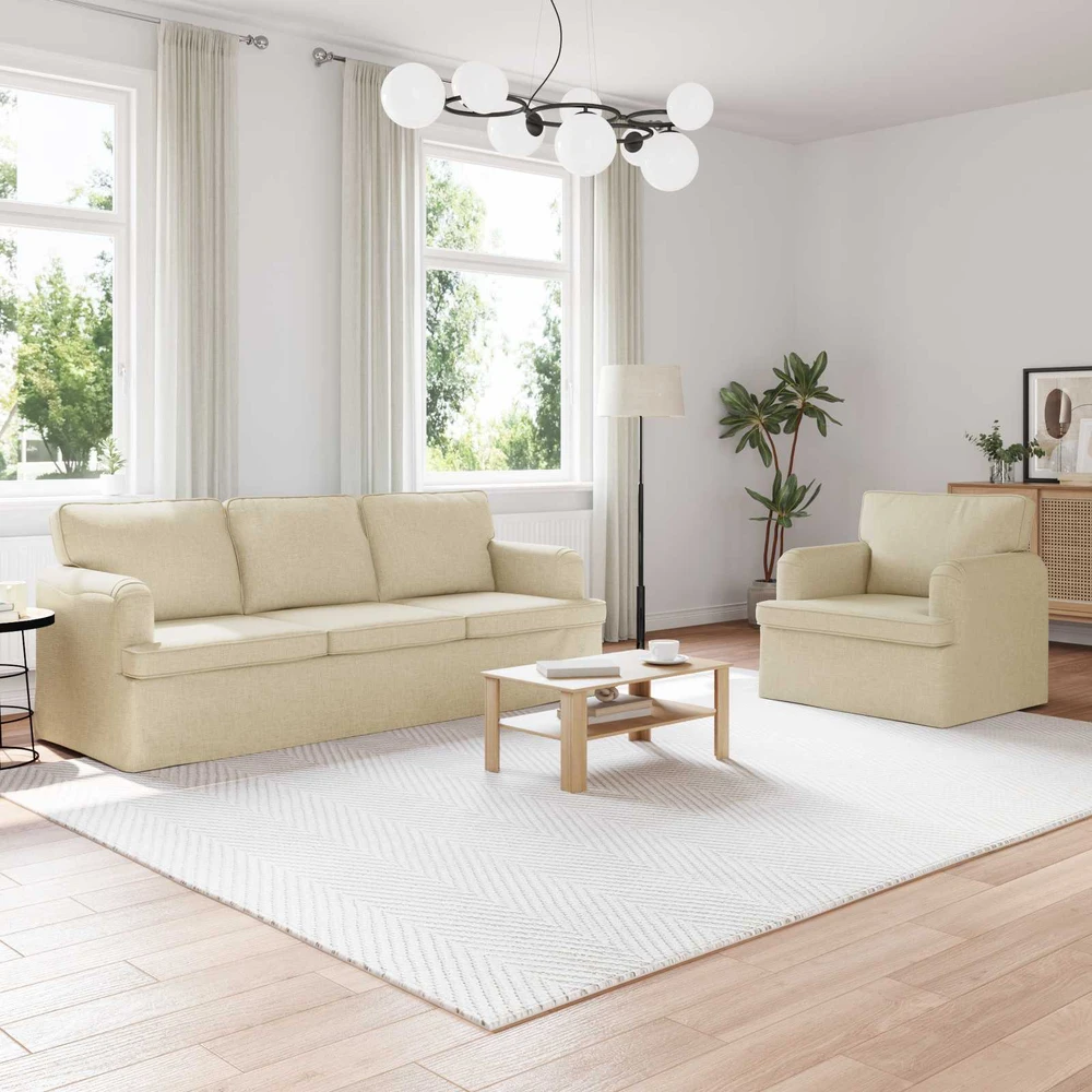 Sofa Sofos komplektas 2 vnt. Kreminė audinys