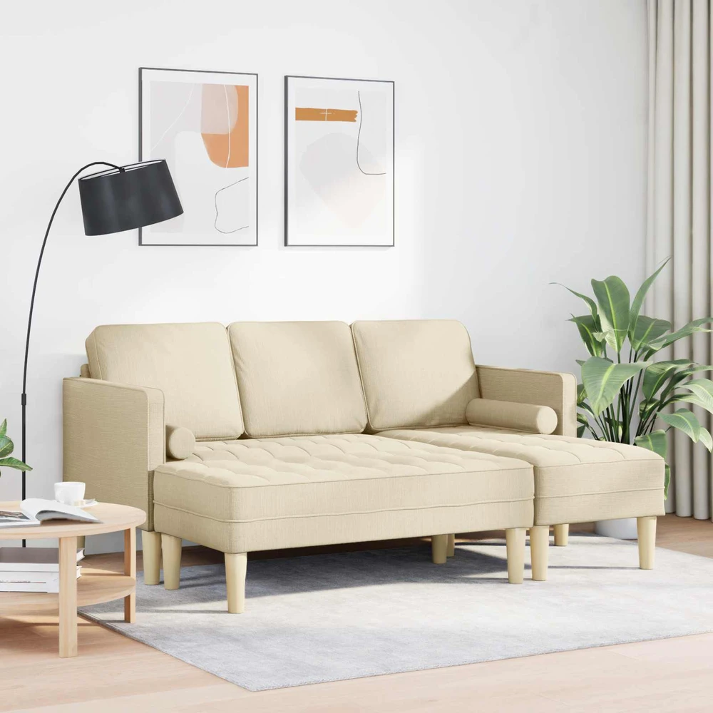 Sofa Sofos komplektas 2 vnt. Kreminė Poliesteris