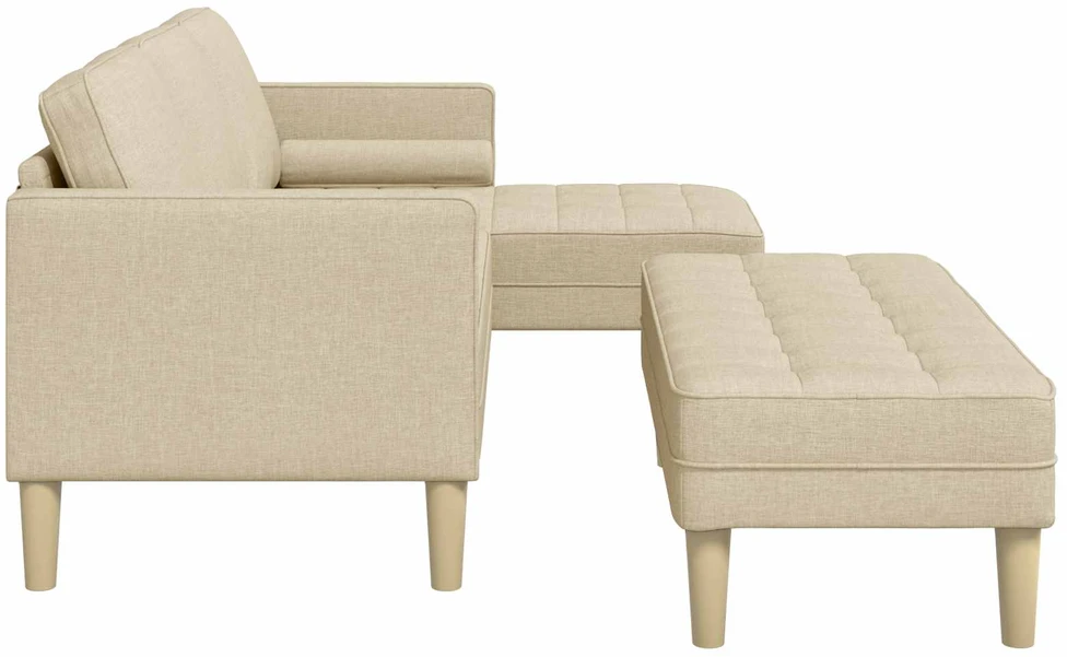 Sofa Sofos komplektas 2 vnt. Kreminė Poliesteris