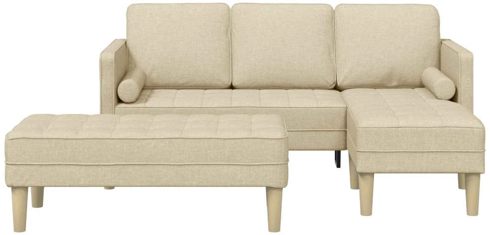 Sofa Sofos komplektas 2 vnt. Kreminė Poliesteris