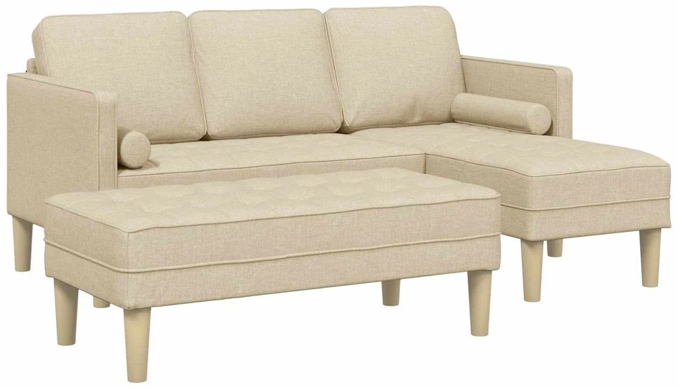 Sofa Sofos komplektas 2 vnt. Kreminė Poliesteris