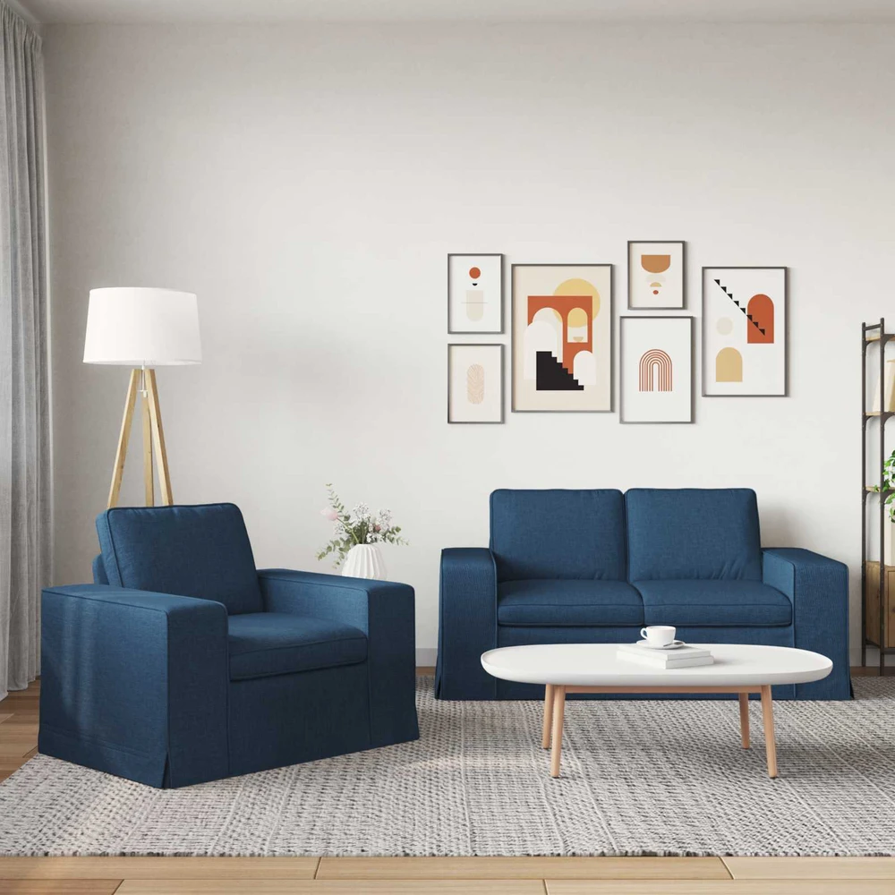 Sofa Sofos komplektas 2 vnt. Mėlyna audinys