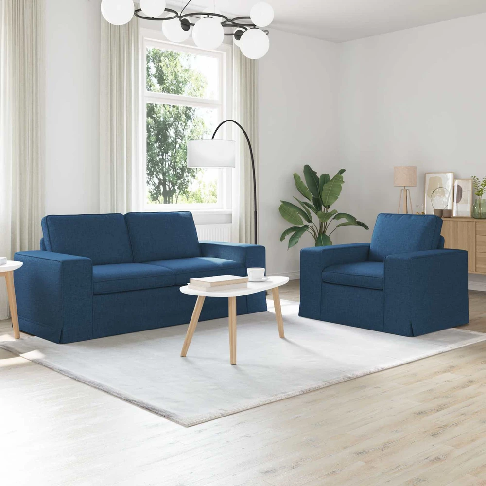 Sofa Sofos komplektas 2 vnt. Mėlyna audinys