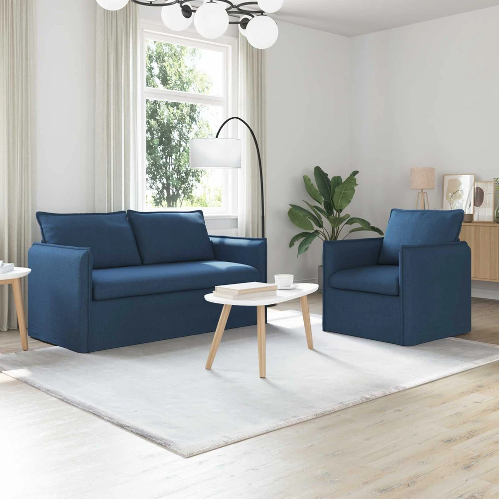 Sofa Sofos komplektas 2 vnt. Mėlyna Audinys