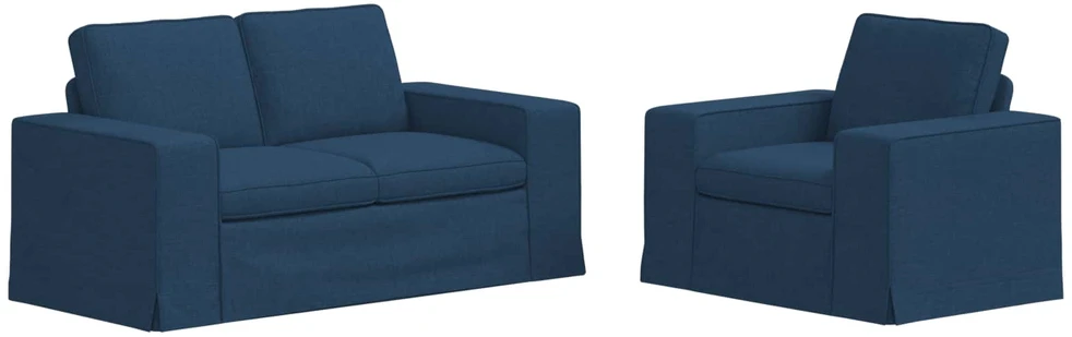 Sofa Sofos komplektas 2 vnt. Mėlyna audinys