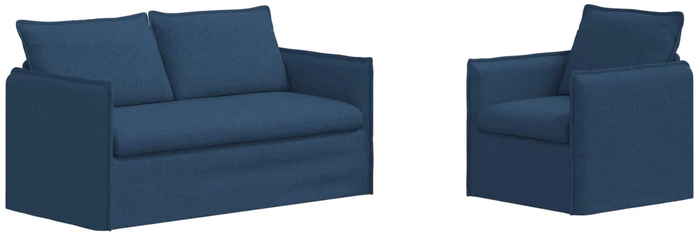 Sofa Sofos komplektas 2 vnt. Mėlyna Audinys