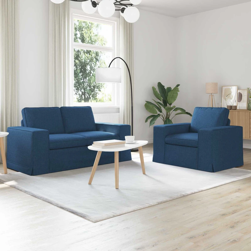 Sofa Sofos komplektas 2 vnt. Mėlyna audinys