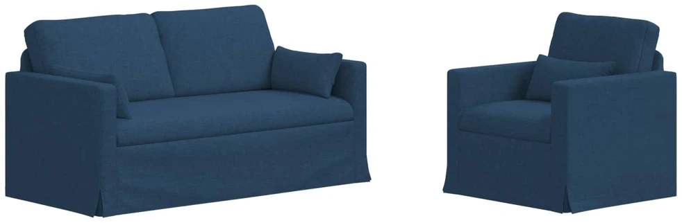 Sofa Sofos komplektas 2 vnt. Mėlyna audinys