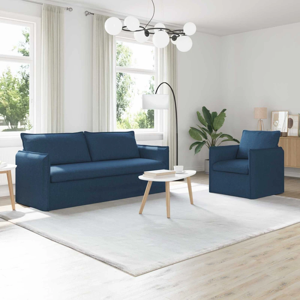 Sofa Sofos komplektas 2 vnt. Mėlyna Audinys