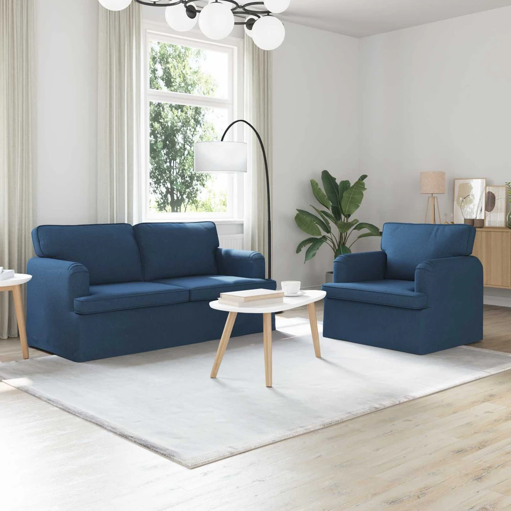 Sofa Sofos komplektas 2 vnt. Mėlyna audinys