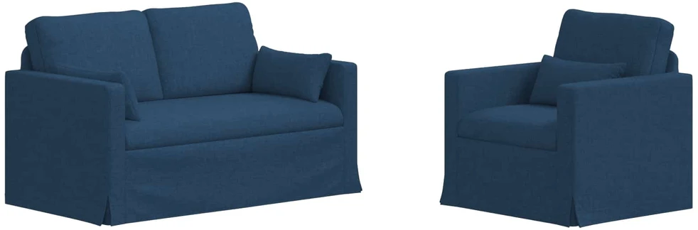 Sofa Sofos komplektas 2 vnt. Mėlyna audinys