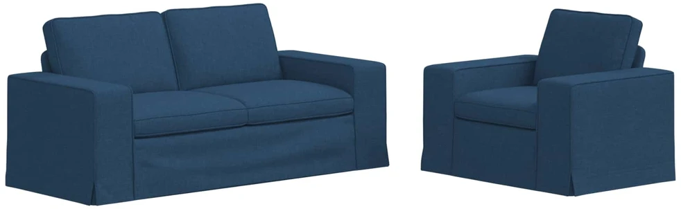 Sofa Sofos komplektas 2 vnt. Mėlyna audinys