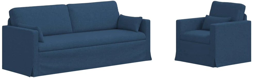 Sofa Sofos komplektas 2 vnt. Mėlyna audinys