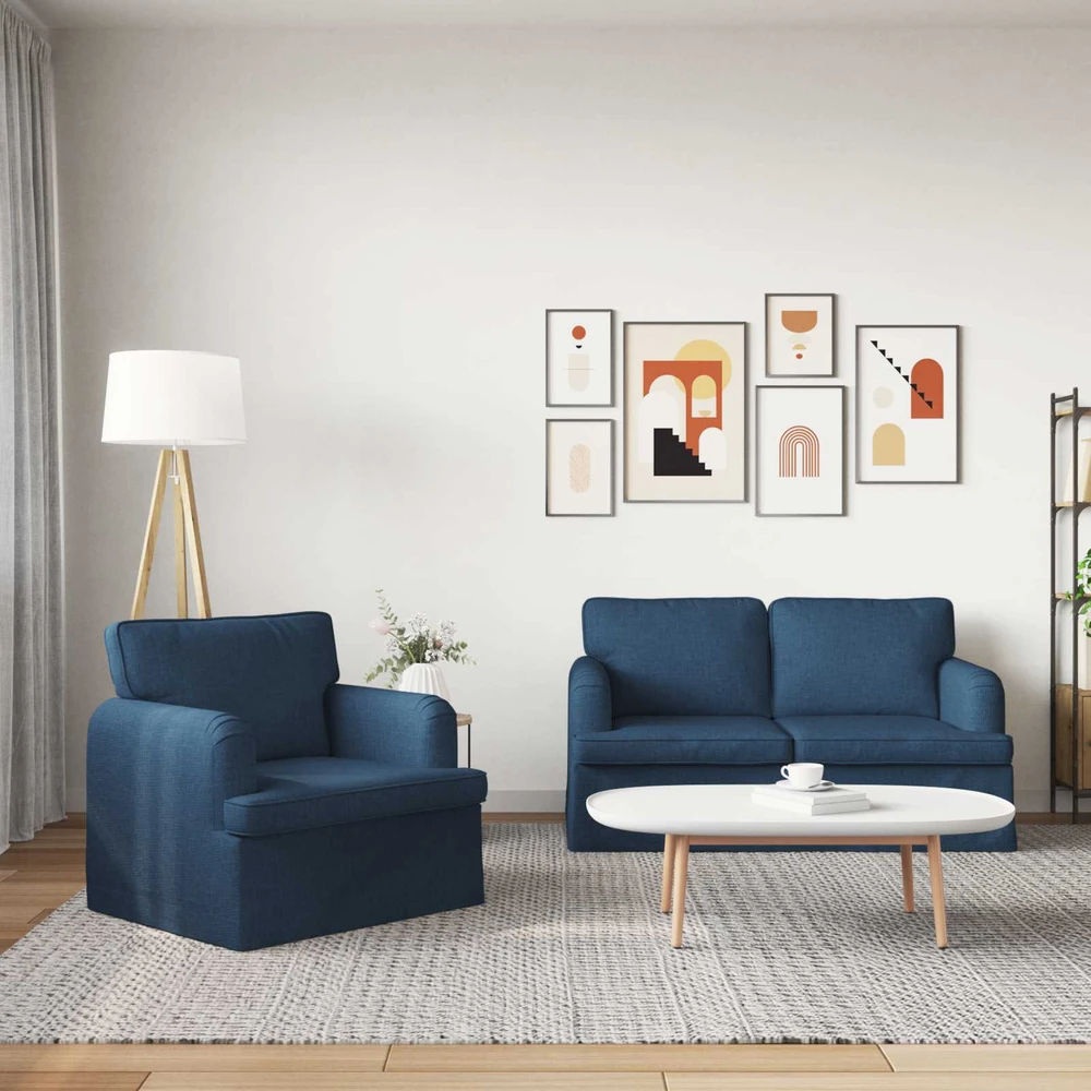 Sofa Sofos komplektas 2 vnt. Mėlyna audinys