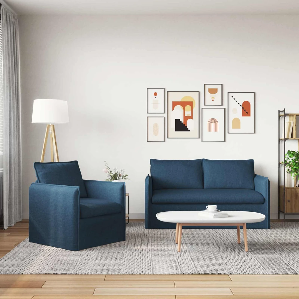 Sofa Sofos komplektas 2 vnt. Mėlyna Audinys