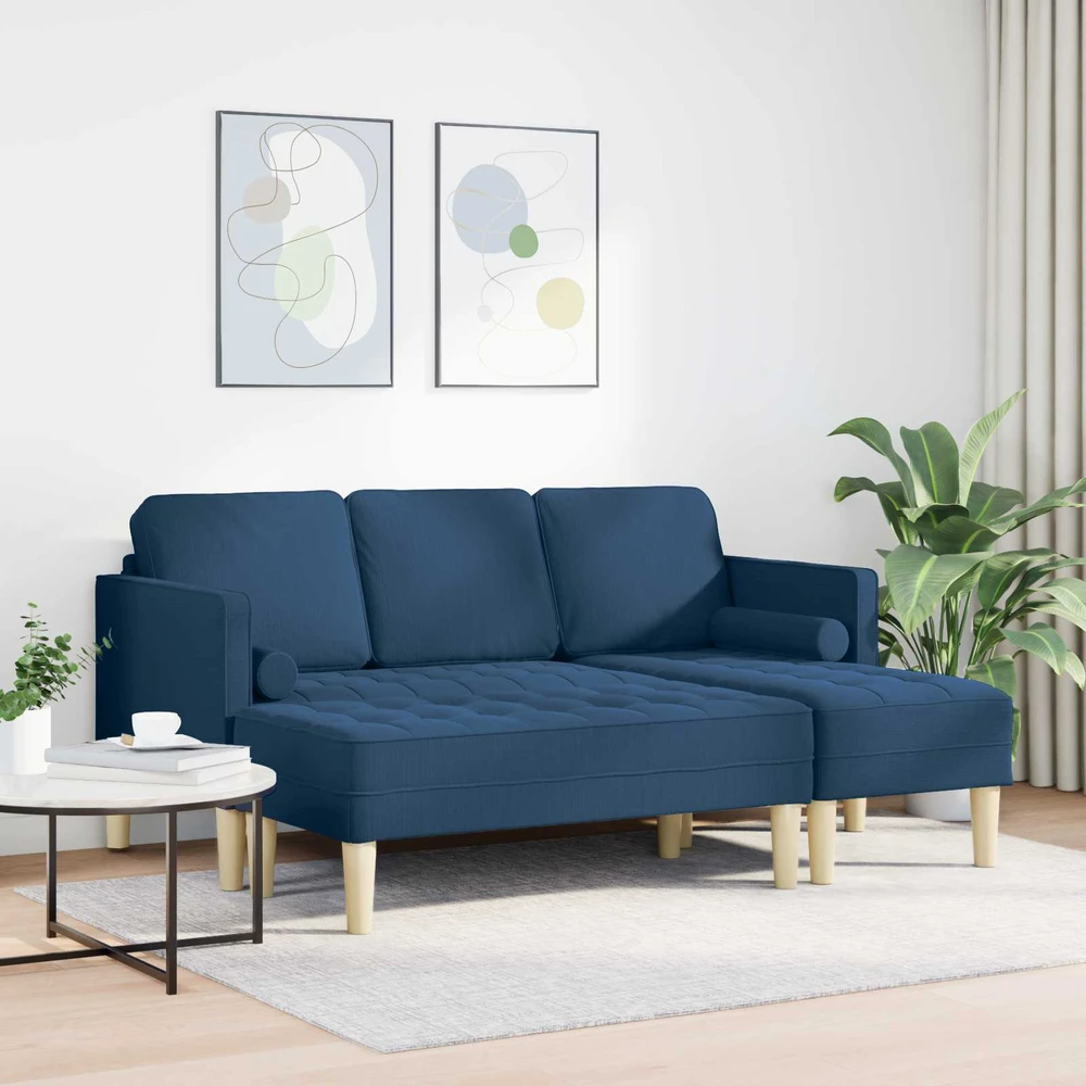 Sofa Sofos komplektas 2 vnt. Mėlyna Poliesteris