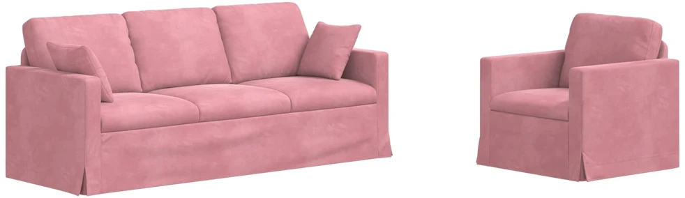 Sofa Sofos komplektas 2 vnt. Rožinė Aksomas