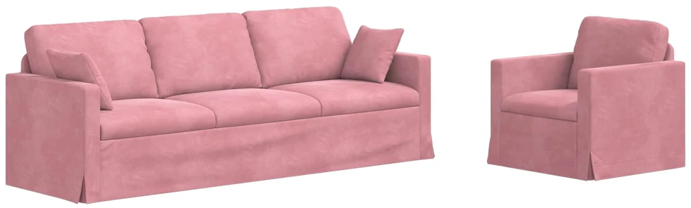 Sofa Sofos komplektas 2 vnt. Rožinė Aksomas