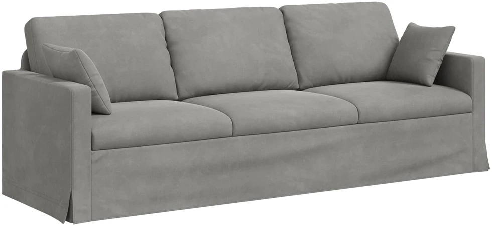 Sofa Sofos komplektas 2 vnt. Šviesiai pilka Aksomas